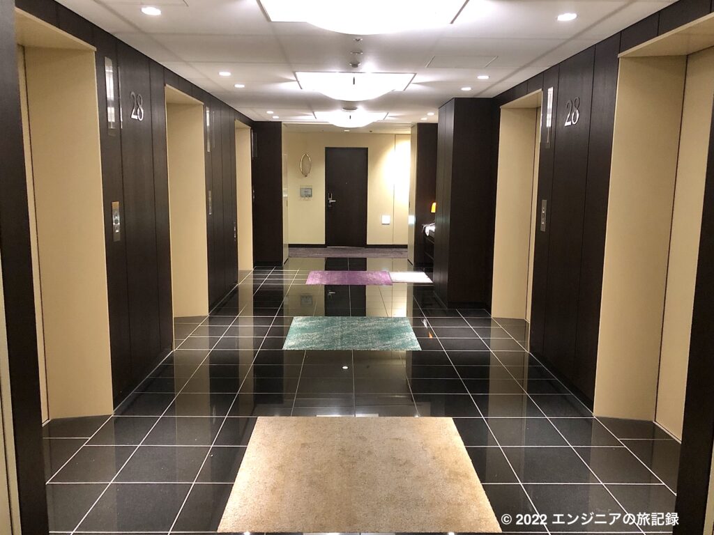 ザ ロイヤルパークホテルアイコニック東京汐留のエレベーターホール