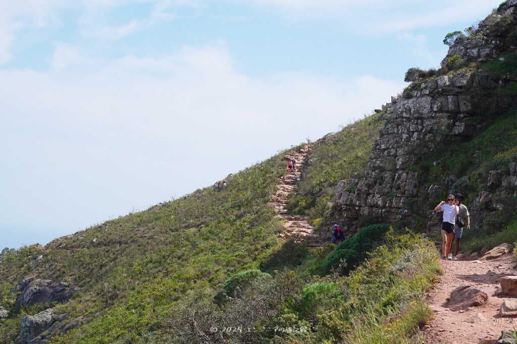 ケープタウンのライオンズヘッドの山道の序盤は比較的歩きやすい