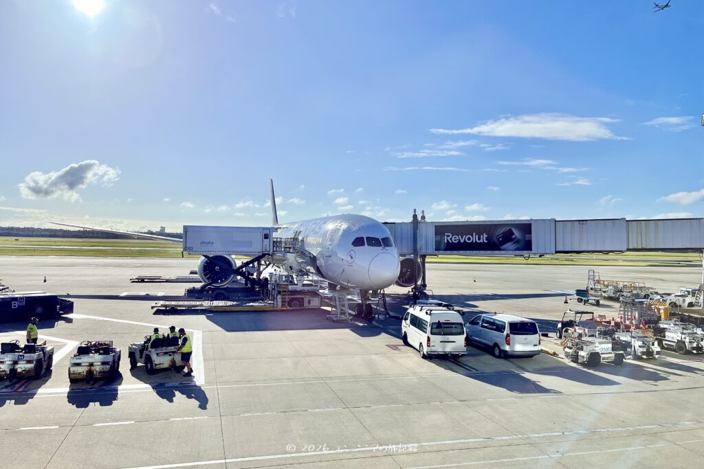 ブリスベン空港に停まっている飛行機