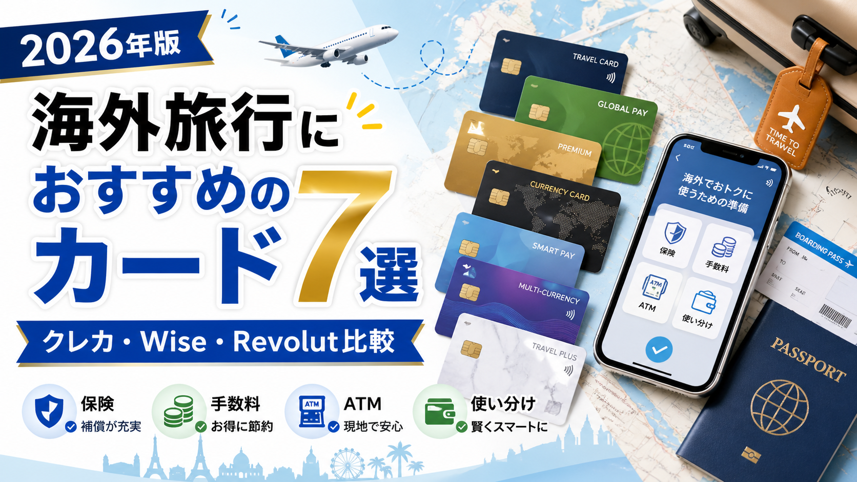 海外旅行におすすめのカード7選を保険・手数料・ATM利用で比較したサムネイル