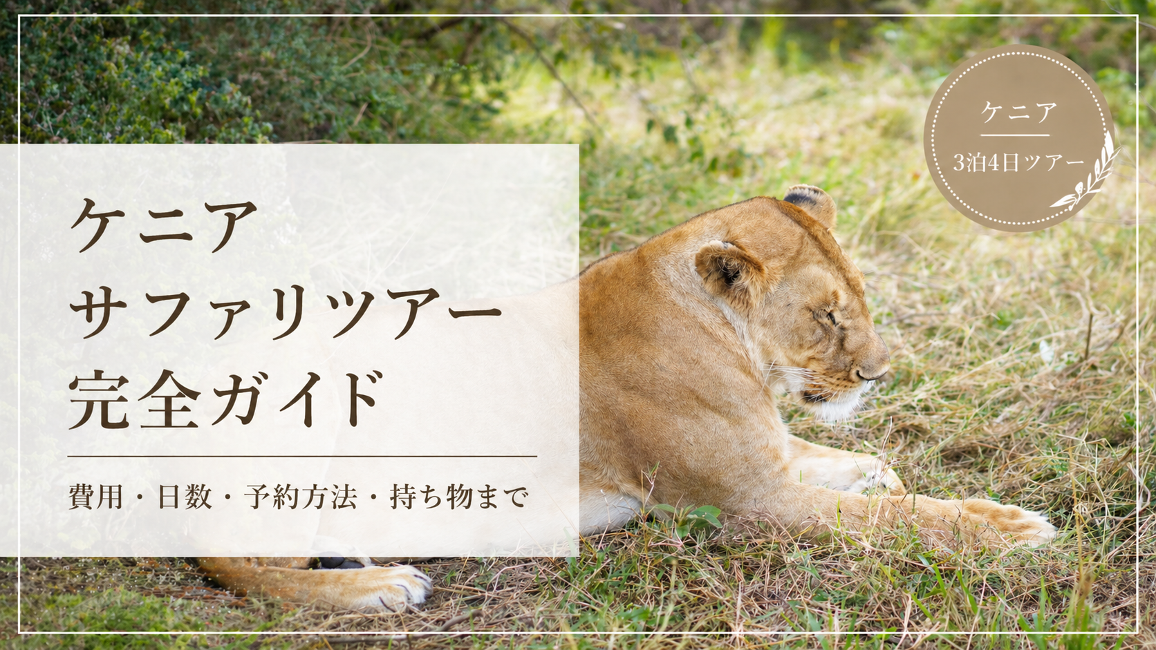 ケニアサファリ3泊4日ツアーを紹介するサムネイル画像