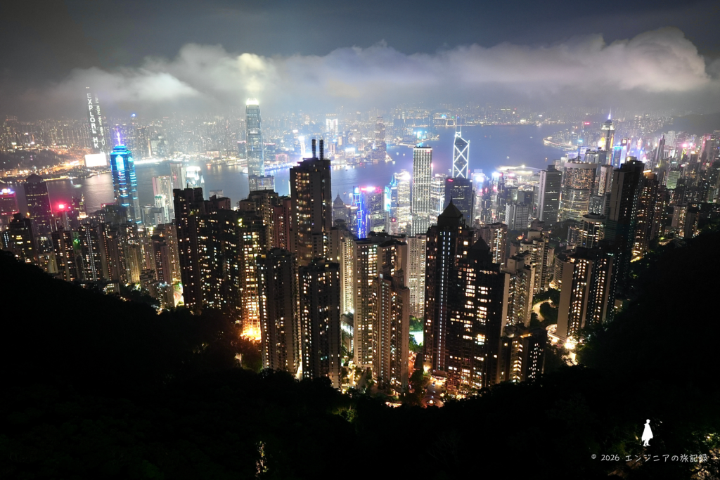 ビクトリアピークから見た香港の夜景