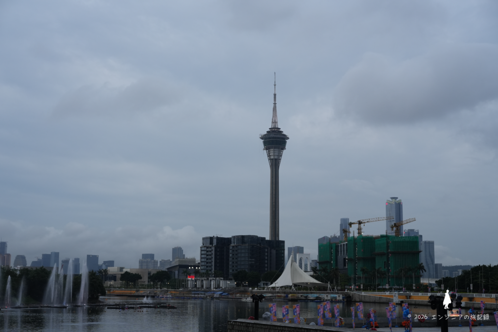 マカオのランドマークであるマカオタワーの外観